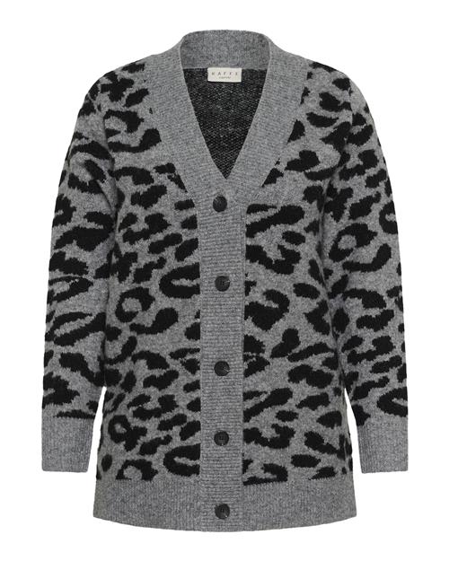 KAFFE CURVE Cardigan 'Sandia'  lysegrå / sort