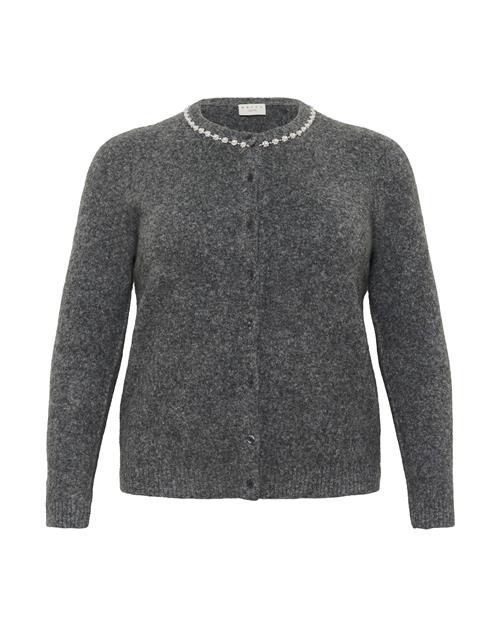 KAFFE CURVE Cardigan 'Croxia '  grå-meleret