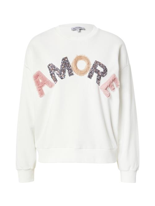 MORE & MORE Sweatshirt 'Amore'  beige / pastelpink / sølv / offwhite