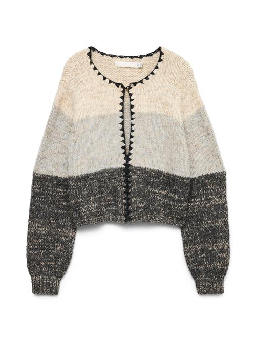 VERO MODA Cardigan 'VMJenna'  beige / grå / mørkegrå