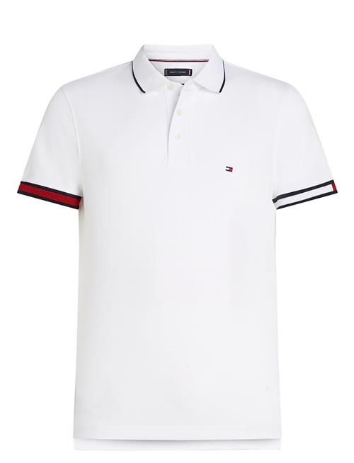 Se Flag Cuff Slim Fit Polo Tommy Hilfiger White ved Booztlet