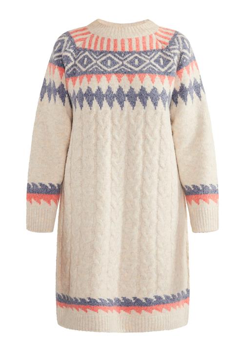 usha BLUE LABEL Strikkjole  beige / blå / gammelrosa