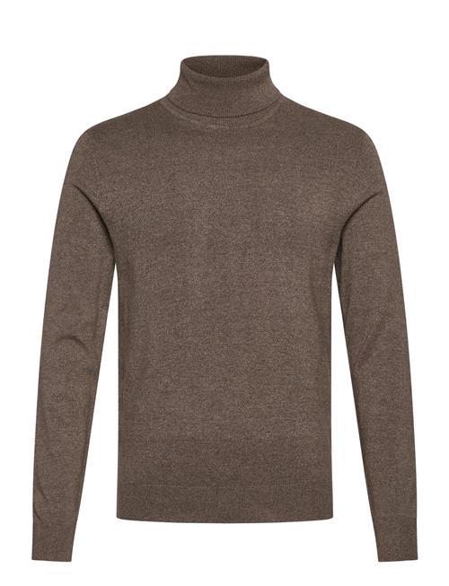 Ecovero L/S Roll Neck Knit Lindbergh Brown