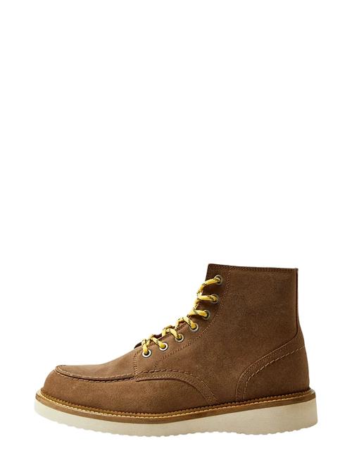 Slhteo New Suede Moc-Toe Boot Selected Brown