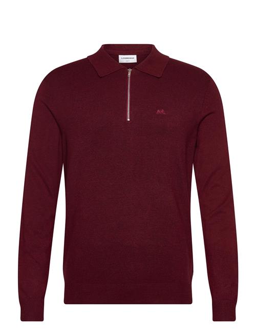 Ecovero L/S Zip Polo Lindbergh Burgundy