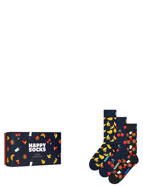 Se 3-Pack Food Socks Gift Set Happy Socks Navy ved Booztlet