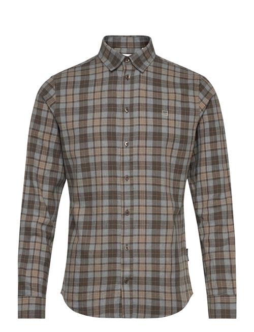 Cfantons 0159 Checked Brushed Shirt Casual Friday Khaki