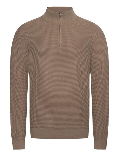 Cfvisti 0225 Structured Halfzip Kni Casual Friday Beige