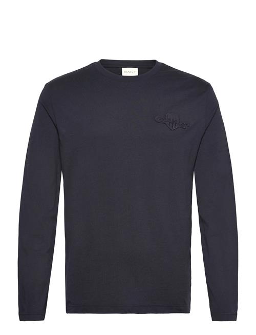 Reg Tonal Shield Ls T-Shirt GANT Navy