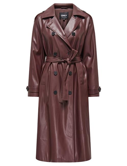 Onlflora Faux Leather Trenchcoat Otw ONLY Brown