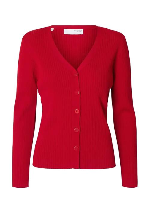 Slfcarly Ls Knit Cardigan Selected Red