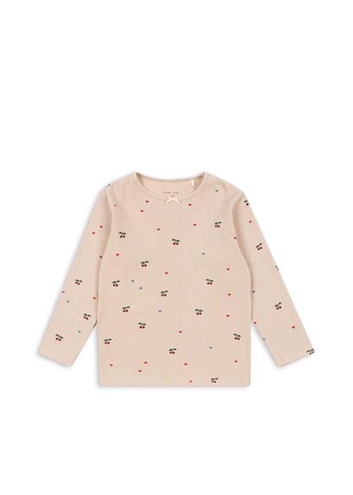 Konges Sløjd GOTS Ella T-shirt Med Lange Ærmer Cherry Coeur Blush  Cherry Coeur Blush 18 months  Rød  18 måneder  kvinde