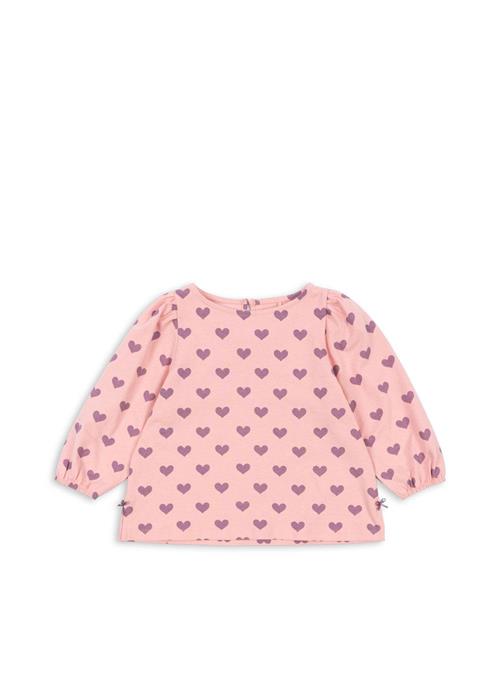 Konges Sløjd GOTS Drey T-shirt Med Lange Ærmer Hortensia Coeur  Hortensia Coeur 4 Y  Lyserød  4 år  kvinde