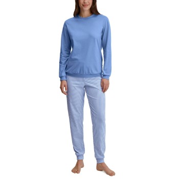 Calida Lovely Nights Pyjama With Cuff Lyseblå bomuld Large Dame