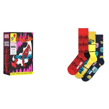Happy socks Strømper 3P Marvel Spider Man Gift Set Flerfarvet bomuld Str 41/46