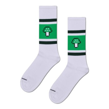 Happy socks Strømper Mushroom Stripe Sneaker Sock Hvid Mønster Str 41/46