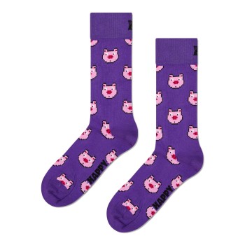 Happy socks Strømper Pig Sock Mørkelilla Str 41/46