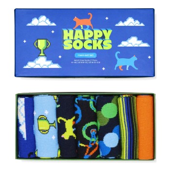 Happy socks Strømper 7P Seven Days Socks Gift Set Blå bomuld Str 36/40