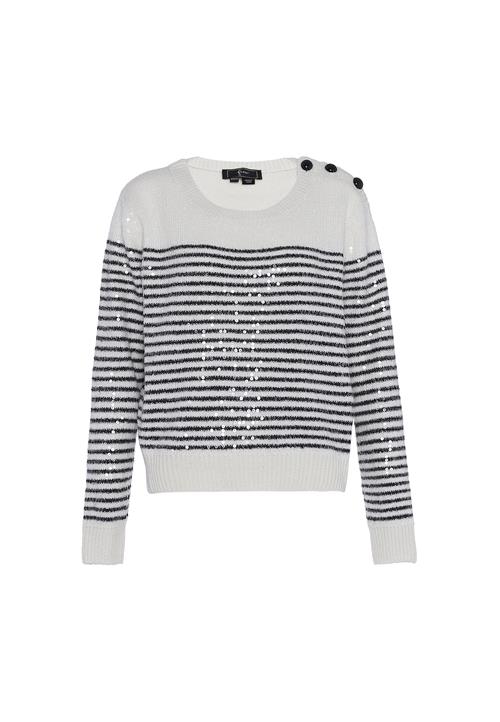 faina Pullover  sort / uldhvid