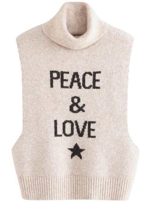 Rockett St George Pullover 'Peace and Love'  beige-meleret / sort
