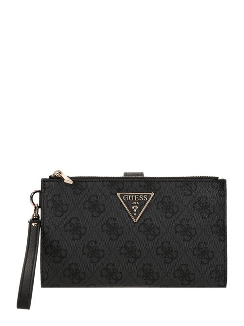 GUESS Tegnebog 'LAUREL II SLG DBL ZIP ORGNZR'  grå / sort