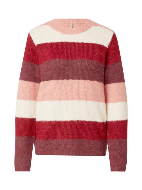 Soyaconcept Pullover 'Ilene'  vinrød / pastelrød / mørkerød / hvid