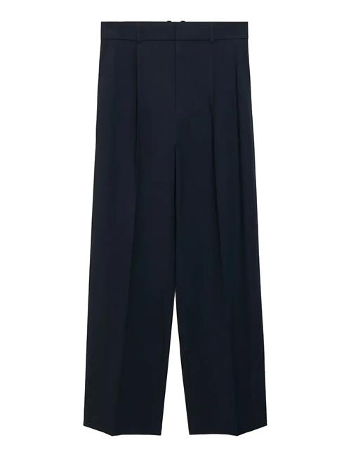 Low-Rise Wide-Leg Trousers Mango Navy