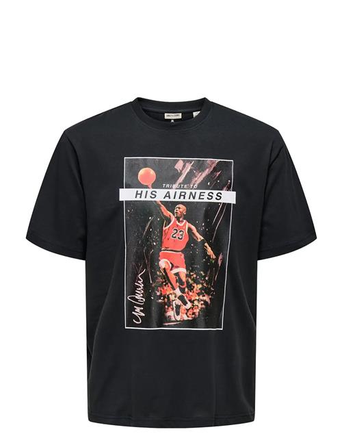 Onsmichael Jordan Rlx Ss Lic Tee ONLY & SONS Black