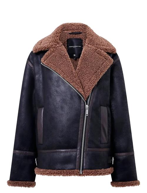 Suedette Zip Up Jacket French Connection Black