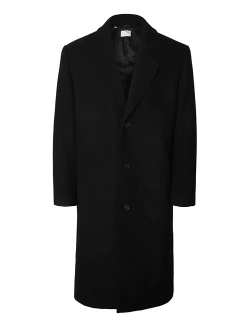 Slhmilos Wool Blend Relaxed Coat #S Selected Black