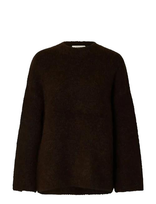 Slfgabriella Ls Knit New O-Neck Noos Selected Brown