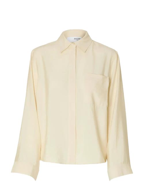 Slfamara Ls Relaxed Shirt Noos Selected Cream