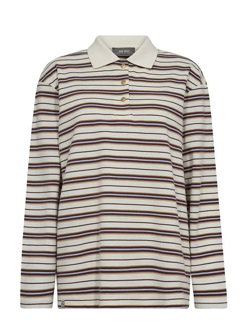 Mmrossett Ls Stripe Polo Tee MOS MOSH Beige