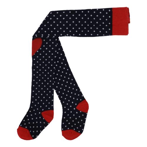 Flöss Vera Strømpe Navy Dot Heart  Navy Dot Heart-128/134 cm  Marineblå  128/134 cm  kvinde