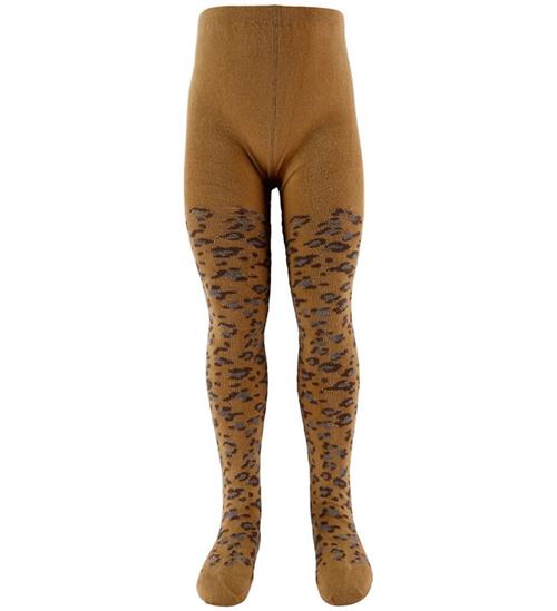 Melton Strømpebukser - Leopard - Biscuit