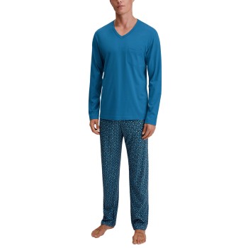 Calida Relax Imprint 3 Pyjamas Midnatsblå bomuld Small Herre