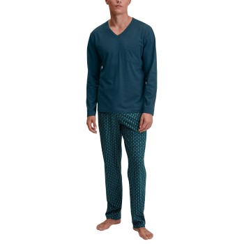 Calida Relax Imprint 3 Pyjamas Petrol bomuld Medium Herre