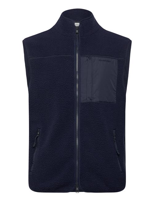 Loose Fit Zip Fleece Vest Grs/Vegan Knowledge Cotton Apparel Navy
