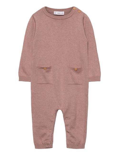 Long Chest-Pocket Jumpsuit Mango Pink