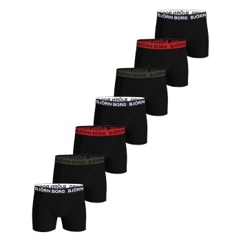 Björn Borg 7P Cotton Stretch Boxer Sort Mønster bomuld Large Herre