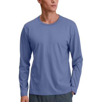 Calida Remix Basic Sleep Long Sleeve Shirt Blå bomuld Large Herre