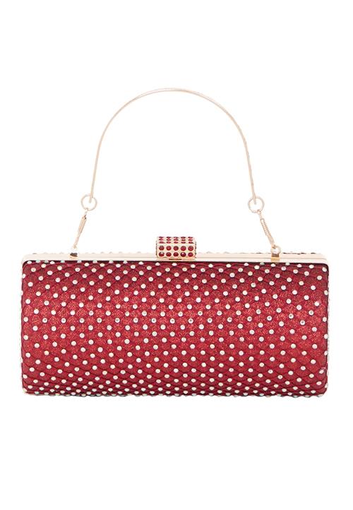 FELIPA Clutch  guld / vinrød / transparent