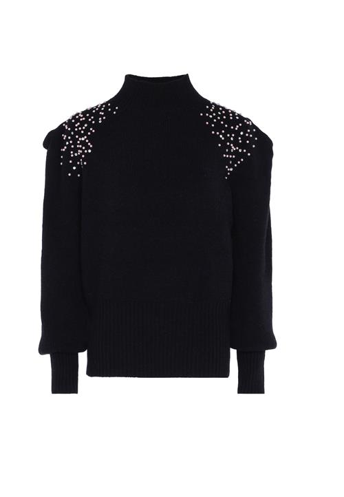 faina Pullover  lyserød / sort / transparent