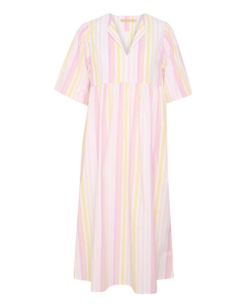 CULTURE Kjole 'Beha'  beige / lysegul / pink / hvid