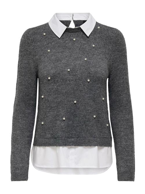 ONLY Pullover 'ONLDOLLY'  mørkegrå / hvid