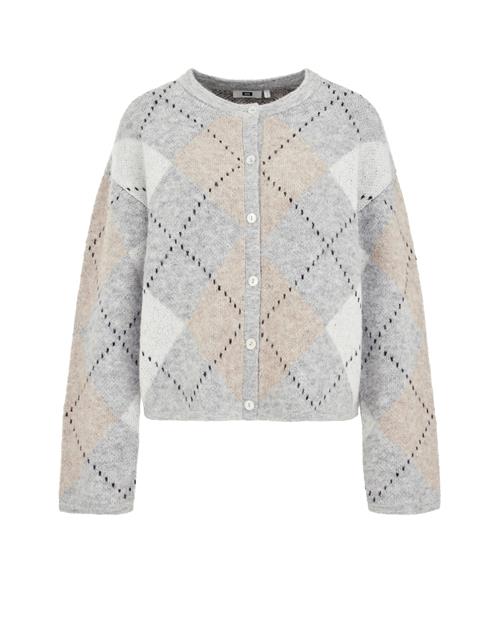 WE Fashion Cardigan  beige / lysegrå / sort