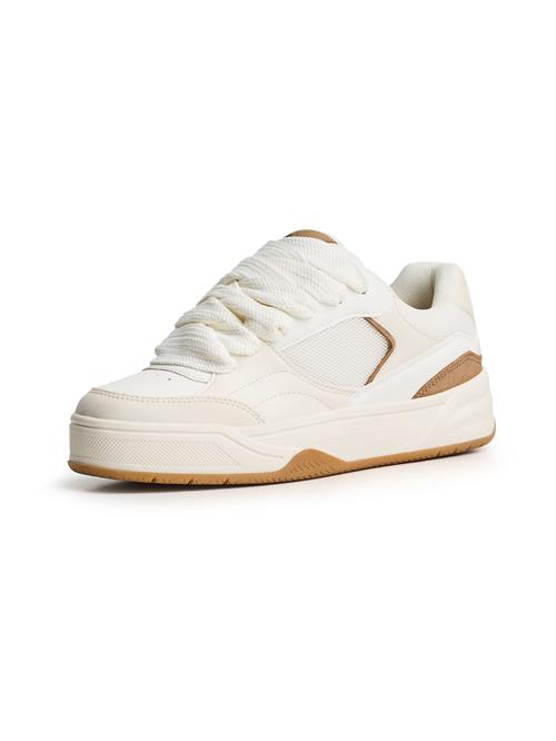 Bershka Sneaker low  ecru / karamel / hvid