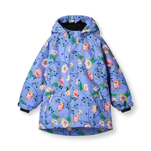 Småfolk Vinterfrakke Med Fugle Og Blomster Purple Delight  Purple Delight-7-8 Y  Lilla  7-8 år  kvinde