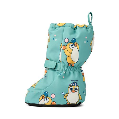 Småfolk Babystøvler Med Pingviner Jade  Jade-6-12 months  Grøn  6-12 måneder  unisex