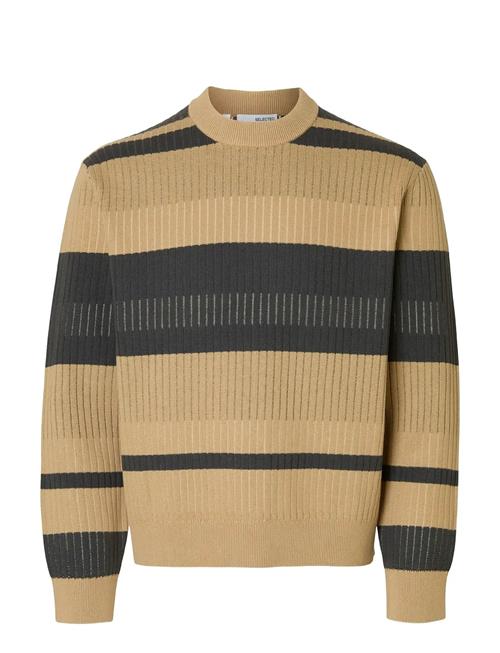 Slhmalte Ls Knit Relaxed Crew Neck Selected Beige